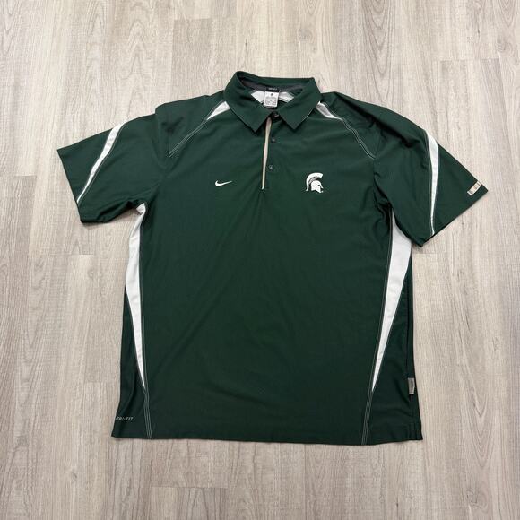 Nike Michigan State Spartans Polo Shirt Men's XL Dri-Fit NCAA College NCAA MSU - Picture 1 of 8